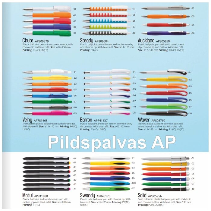 Plastmasas pildspalvas Katalogs-AP-P