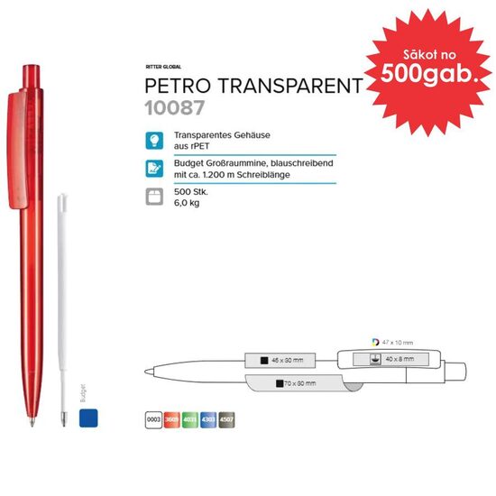 Plastmasas pildspalvas RP-10087 Petro Transparent
