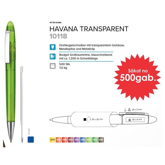 Plastmasas pildspalvas RP-10118 Havana Transparent