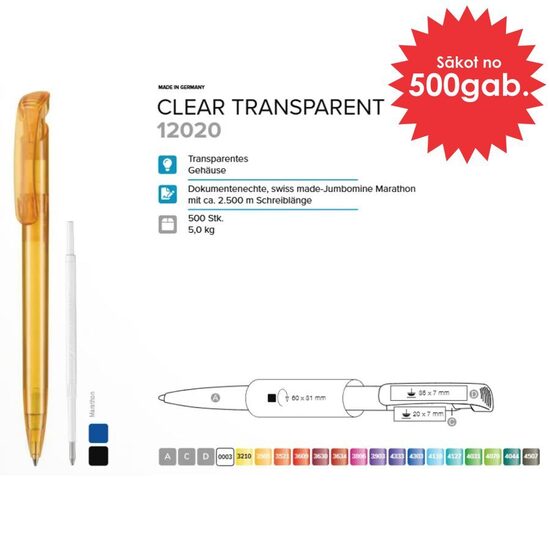 Plastmasas pildspalvas RP-12020 Clear Transparent