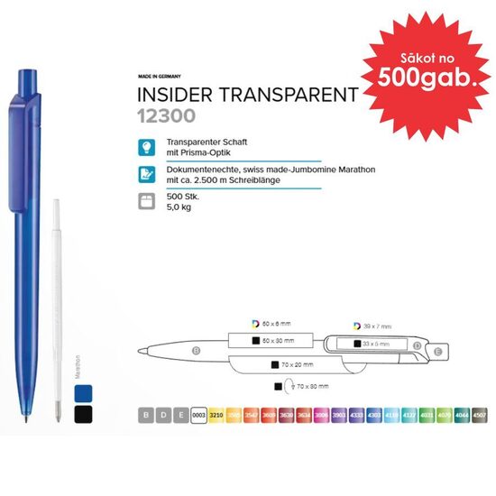 Plastmasas pildspalvas RP-12300 Insider Transparent