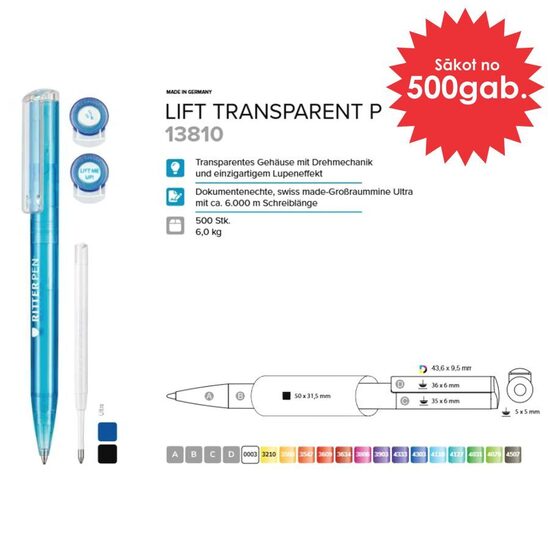 Plastmasas pildspalvas RP-13810 Lift Transparent P