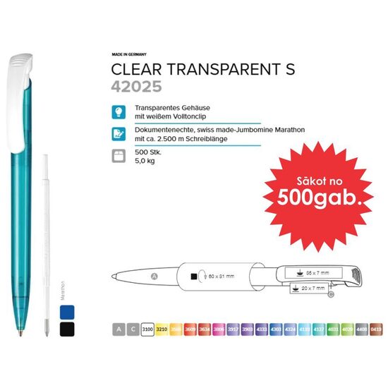 Plastmasas pildspalvas RP-42025 Clear Transparent S