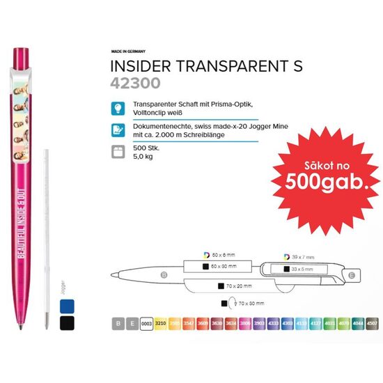 Plastmasas pildspalvas RP-42300 Insider Transparent S