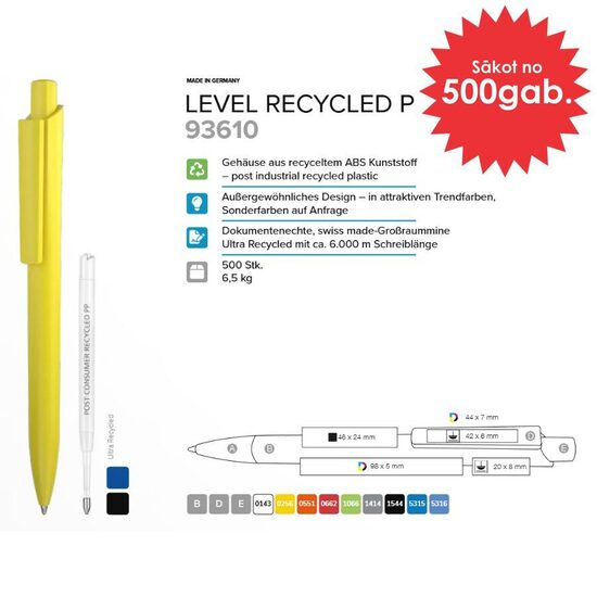 Plastmasas pildspalvas RP-93610 Level Recycled P