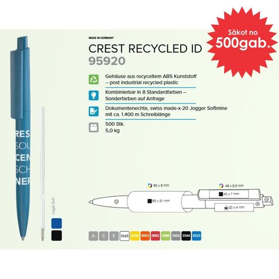 Plastmasas pildspalvas RP-95920 Crest ID