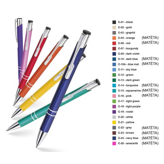 Metāla pildspalvas KD Cosmo ar gravējumu