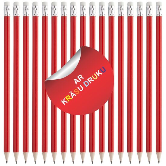 Zīmuļi ar pilnkrāsu druku AP761194-05 (sarkans)