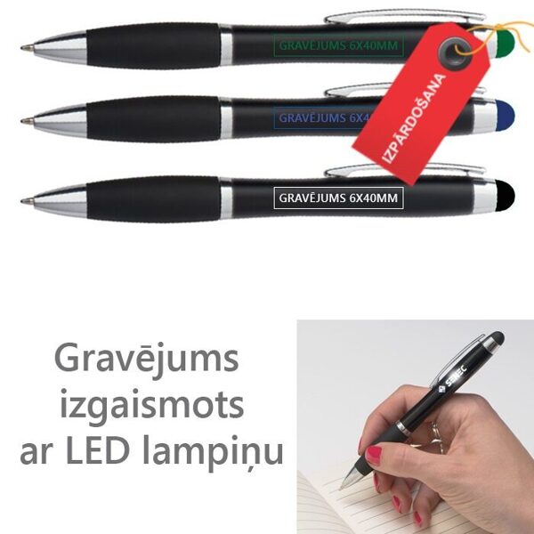 IZPĀRDOŠANA - Plastmasas pildspalvas EG0540-GR ar gravējumu